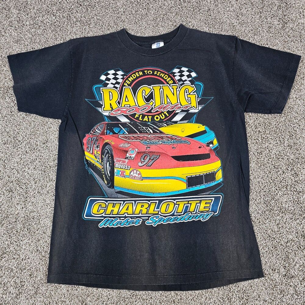 Vintage NASCAR Shirt Men Large Charlotte Speedway USA Single Stitch Double Sided